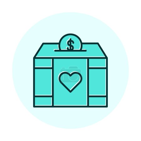 Ilustración de Caja de caridad icono de vector - Imagen libre de derechos
