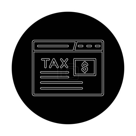 Téléchargez les illustrations : Taxe Illustration vectorielle icône du site sur blanc - en licence libre de droit