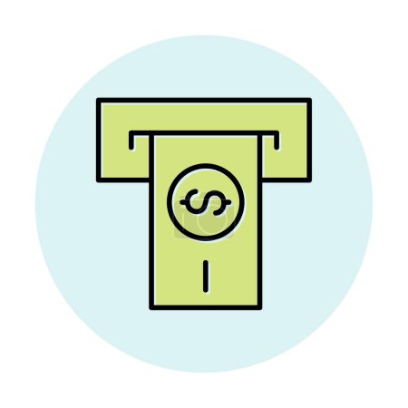 Withdraw money from ATM slot line icon in simple design on a white background
