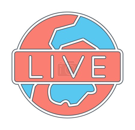 Illustration for Simple Live Broadcast icon, vector illustration - Royalty Free Image