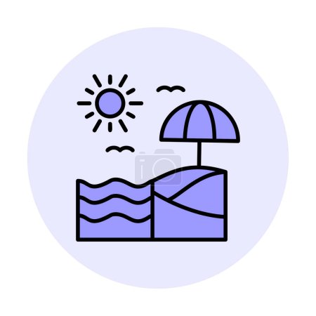Téléchargez les photos : Illustration vectorielle de l'icône plage d'été - en image libre de droit