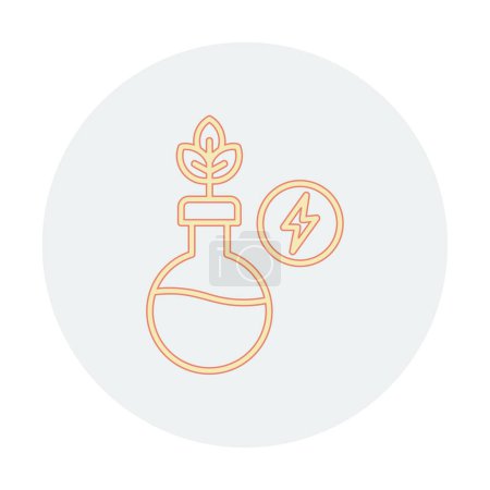 Illustration for Science concept with plant in test tube and energy symbol - Royalty Free Image