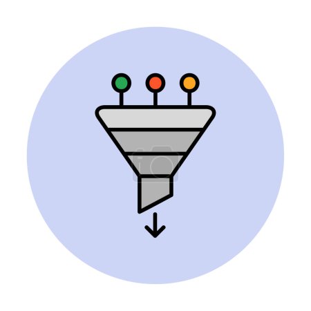 illustration vectorielle simple d'icône d'entonnoir plat 
