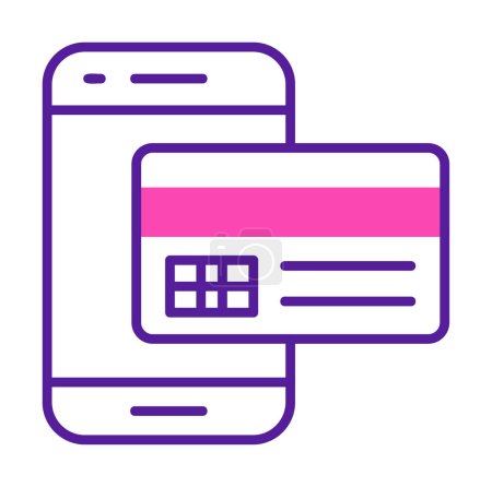 Illustration for Card Payment. Mobile payment outline vector icon - Royalty Free Image