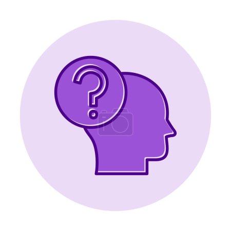 Illustration for Question mark with human head, line style icon - Royalty Free Image