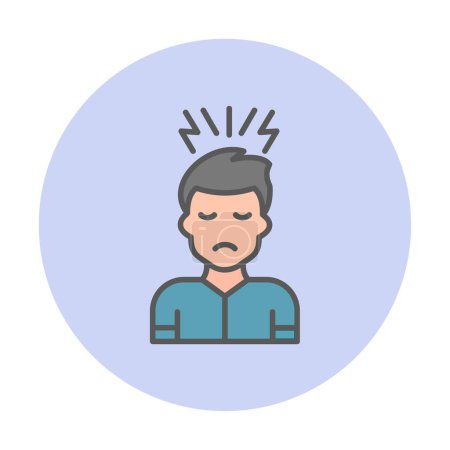 Ilustración de Icono de la persona estresada, vector ilustración diseño simple - Imagen libre de derechos