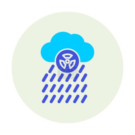 Téléchargez les illustrations : Icône de pluie nuageuse au design plat. Vecteur des pluies acides - en licence libre de droit