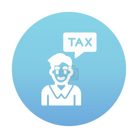 Ilustración de Icono plano de impuestos, ilustración vectorial. - Imagen libre de derechos