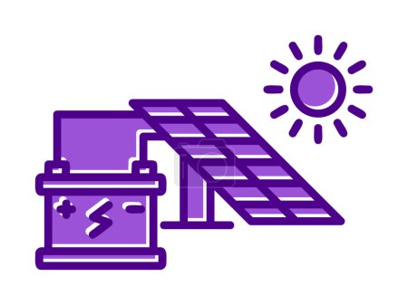 Téléchargez les illustrations : Illustration vectorielle d'icône d'énergie solaire - en licence libre de droit