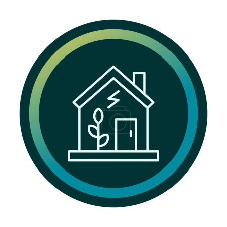 Téléchargez les illustrations : Vector illustration of Green house icon - en licence libre de droit