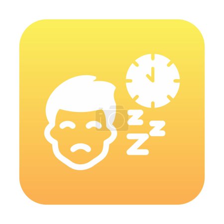 Téléchargez les illustrations : Visage masculin endormi avec horloge, illustration vectorielle - en licence libre de droit