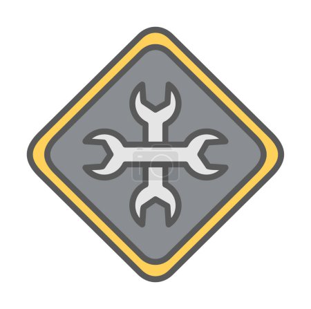 Ilustración de Icono de construcción vector ilustración. icono del logotipo del vector de mantenimiento - Imagen libre de derechos