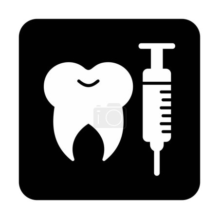 Téléchargez les illustrations : Soins dentaires anesthésie icône vecteur illustration - en licence libre de droit