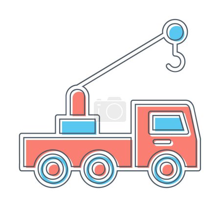 Ilustración de Grúa de elevación Camión icono vector ilustración - Imagen libre de derechos