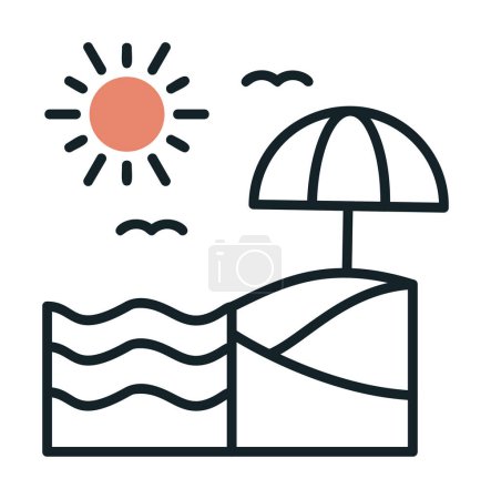 Illustration for Vector illustration of summer beach icon - Royalty Free Image