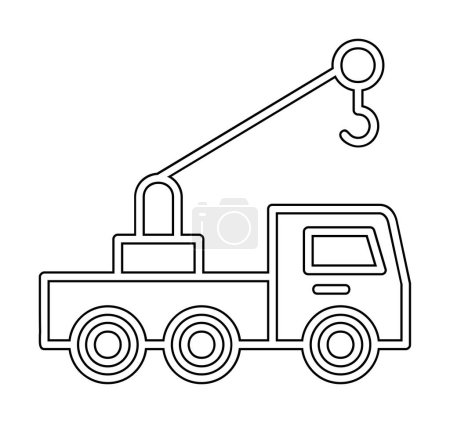 Téléchargez les illustrations : Grue de levage illustration vectorielle icône camion - en licence libre de droit