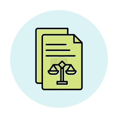 Legal documents line icon. Justice scales sign. Judgement doc symbol. Vector illustration 