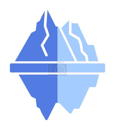 Téléchargez les illustrations : Iceberg plat icône vectorielle illustration isolée - en licence libre de droit