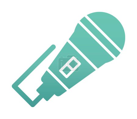 Illustration for Microphone web icon vector illustration - Royalty Free Image