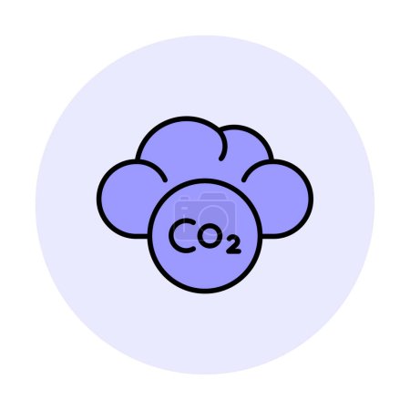 nube con ilustración de iconos de emisiones de CO2 