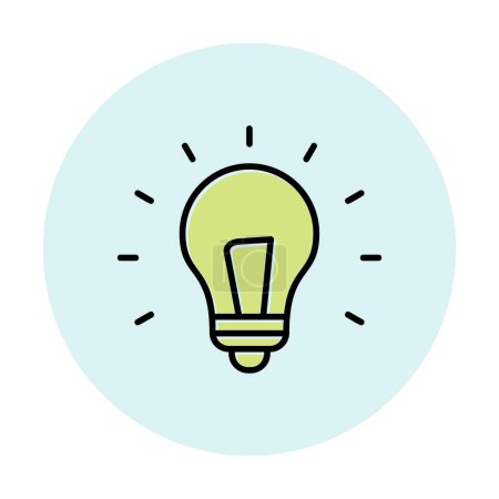 Téléchargez les illustrations : Icône d'ampoule d'idée, dessin vectoriel d'illustration - en licence libre de droit