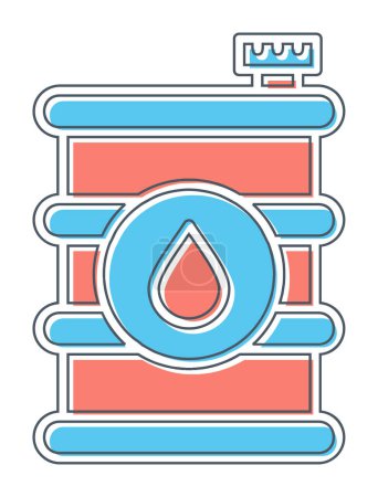 Téléchargez les illustrations : Baril de pétrole icône plate illustration vectorielle - en licence libre de droit