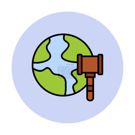 Téléchargez les illustrations : Simple plat Enchère mondiale Icône Illustration vectorielle - en licence libre de droit