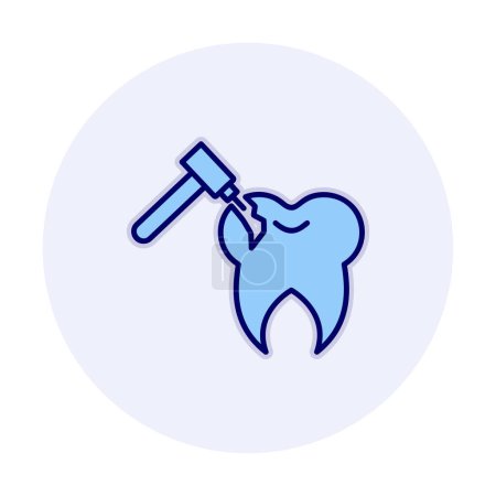Téléchargez les illustrations : Illustration vectorielle d'icône de forage dentaire - en licence libre de droit