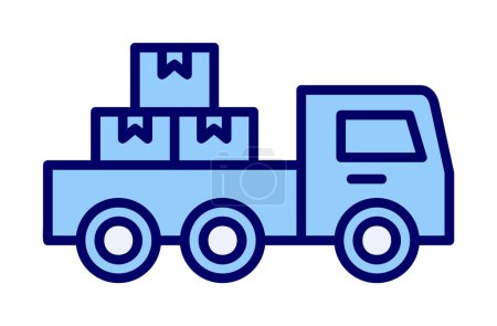 Téléchargez les illustrations : Illustration vectorielle icône camionnette - en licence libre de droit