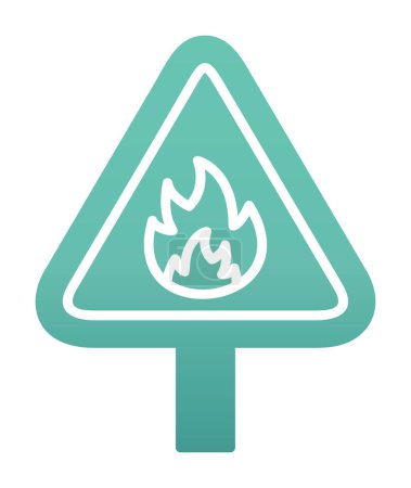 Téléchargez les illustrations : Plat Illustration d'icône de signe inflammable - en licence libre de droit