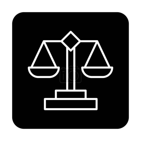 Illustration for Simple justice scale balance  icon illustration - Royalty Free Image
