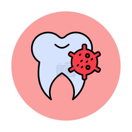 Illustration for Bacteria on teeth icon, vector illustration - Royalty Free Image