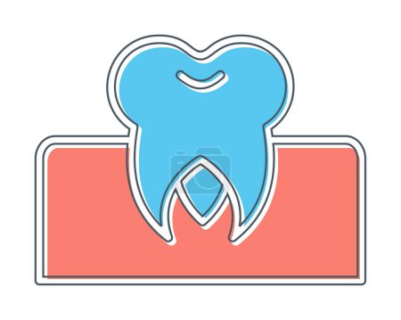 Téléchargez les illustrations : Icône des dents molaires, illustration vectorielle - en licence libre de droit