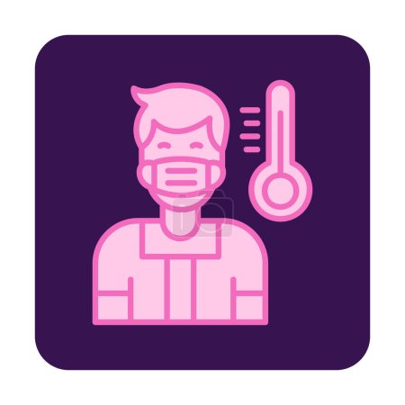 Illustration for Simple man wearing mask icon, outline style - Royalty Free Image