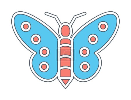 Illustration for Butterfly vector icon flat illustration - Royalty Free Image