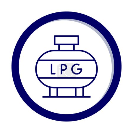 Icône web de conteneur de gaz de pétrole liquéfié, illustration vectorielle 