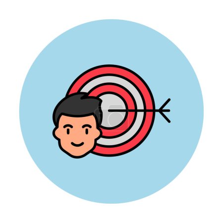 Illustration for Man head with target icon, Goals concept - Royalty Free Image
