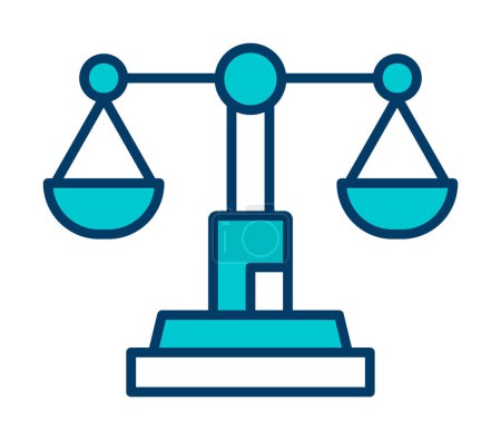 Illustration for Simple justice scale balance  icon illustration - Royalty Free Image