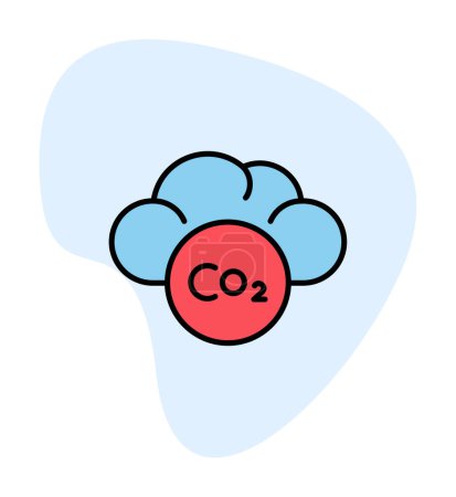 nube con ilustración de iconos de emisiones de CO2 