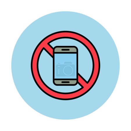 Ilustración de No Mobile Phone icon, vector illustration - Imagen libre de derechos