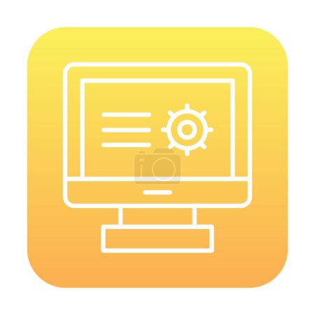 Téléchargez les photos : Moniteur d'ordinateur avec graphique, icône de recherche, illustration vectorielle - en image libre de droit