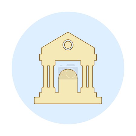 Téléchargez les illustrations : Illustration vectorielle icône bâtiment musée - en licence libre de droit