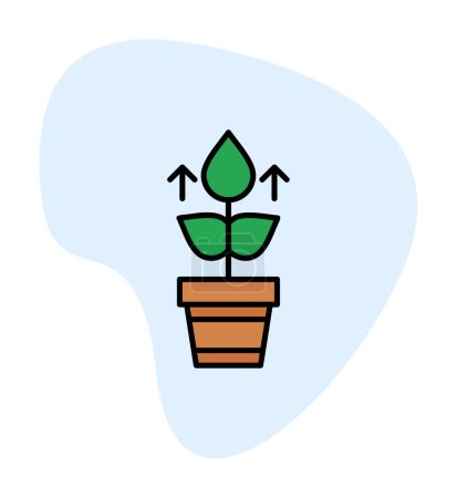 Ilustración de Icono de crecimiento vegetal vector ilustración - Imagen libre de derechos