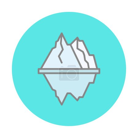 Téléchargez les illustrations : Iceberg plat icône vectorielle illustration isolée - en licence libre de droit