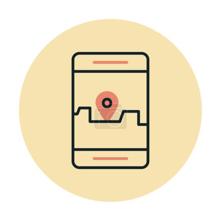 Téléchargez les illustrations : Smartphone icône GPS, illustration vectorielle - en licence libre de droit
