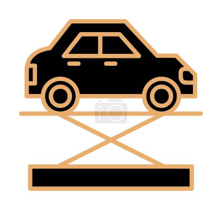 Téléchargez les illustrations : Prise de voiture et service de réparation, illustration vectorielle - en licence libre de droit