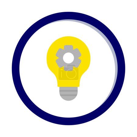 Illustration for Simple light bulb with gears inside icon vector illustration - Royalty Free Image