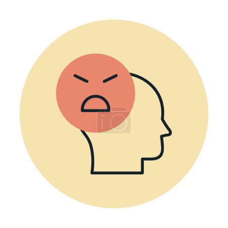 Illustration for Angry avatar icon, vector illustration - Royalty Free Image