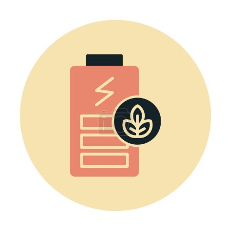 Illustration for Vector ecology icon illustration. Green Battery - Royalty Free Image
