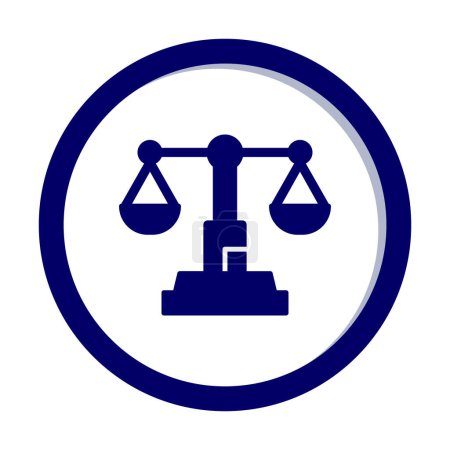 Téléchargez les illustrations : Justice balance icône illustration - en licence libre de droit